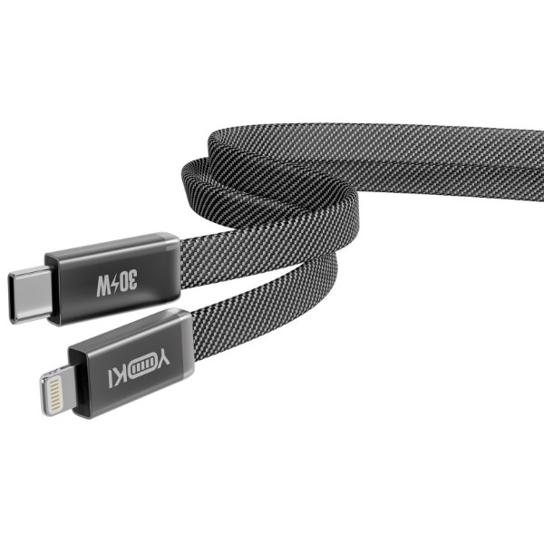 Фото - Кабель YOKI Type-C to iP 30W 1.2m Black (AI65 AIR)